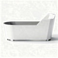 Banheira moderna em acrílico branco com suporte de metal 150 x 70 x 60cm
